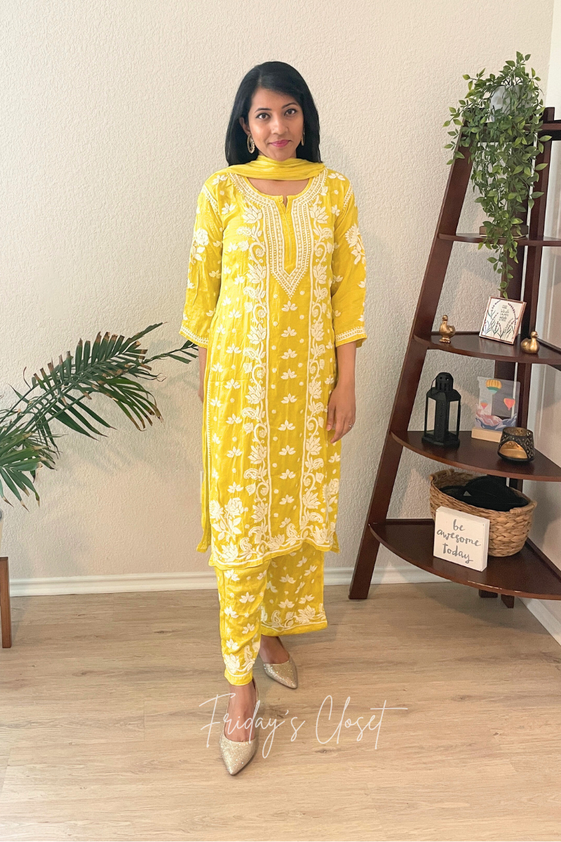 salma-lotus-motif-yellow-kurta-set
