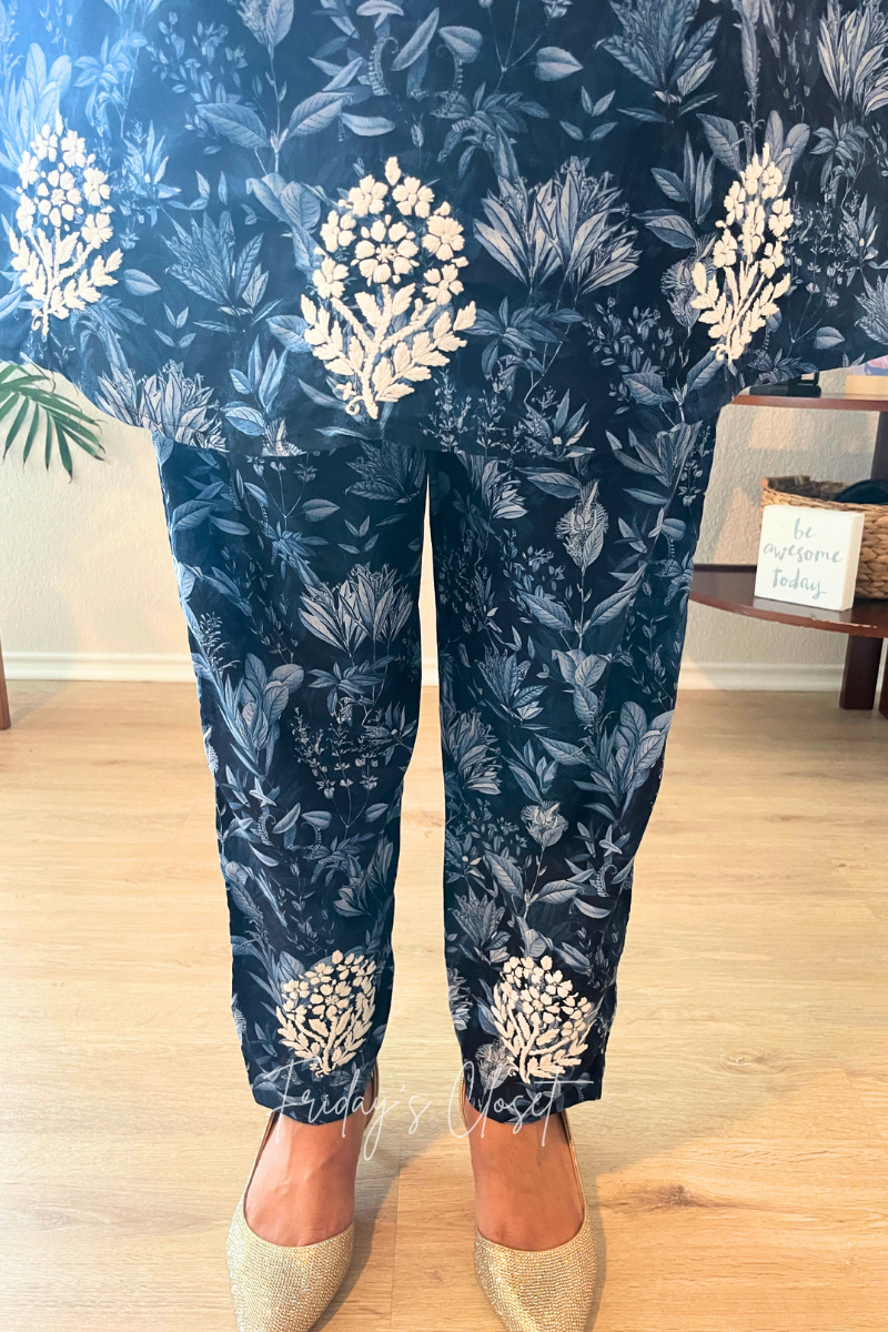 Experience Effortless Style with the Preet Blue Floral Co-ord Set in Indian style