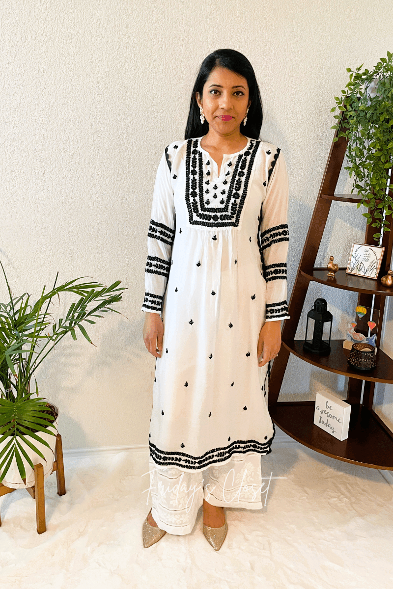 pure-muslin-white-black-chikankari-kurta